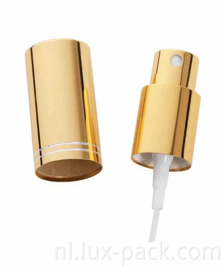 Groothandel 18/410 18/415 Gouden aluminium parfum Fijne mistspuit met dop